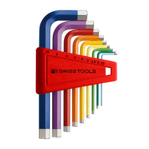PB Swiss Tools 9 Pcs Home Repair Tool L Type Colorful Hexagon Wrench Hex Allen Key Wrench
