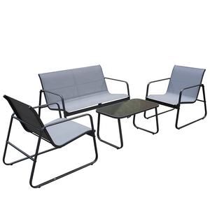 Outdoor Terrace Steel Garden Funiture Dinning Glass Table and Chair Set 3 Chairs 1 Table Patio Garde