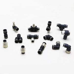 BSP Thread Black polycarbonate pipe fittings Plastic Push - in Air Fitting Quick Connect Pneumatic A
