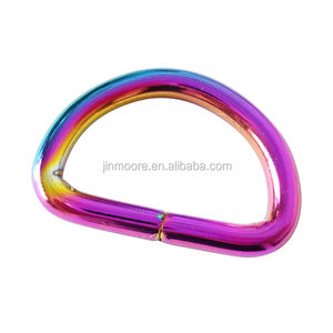 High Quality Vacuum Plating Metal Iron D-Rings D Shape Buckle Ring With Iridescent Color