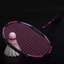 High Grade 4U Offensive Graphite Badminton Racket Carbon Lightweight Professional Rackets 32lbs Atta